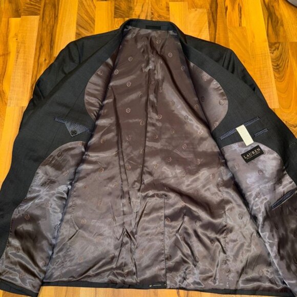 Lauren Ralph Lauren Classic Fit Flex Suit Jacket Charcoal Solid 56 Long career - Picture 9 of 9